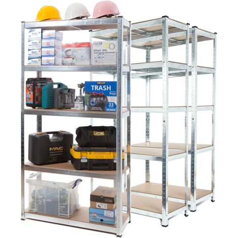 3 Bay MEGA DEAL Galvanised Steel Shelving 1500mm H x 700mm W x 300mm D - 150KG's Per Shelf