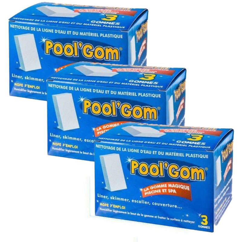 Toucan - 3 boites Pool Gom nettoyage de la ligne d'eau piscine (lot de 9 pieces)