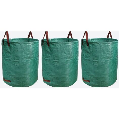 3 bolsas de jardín de 500 l, reutilizables, para residuos de jardín