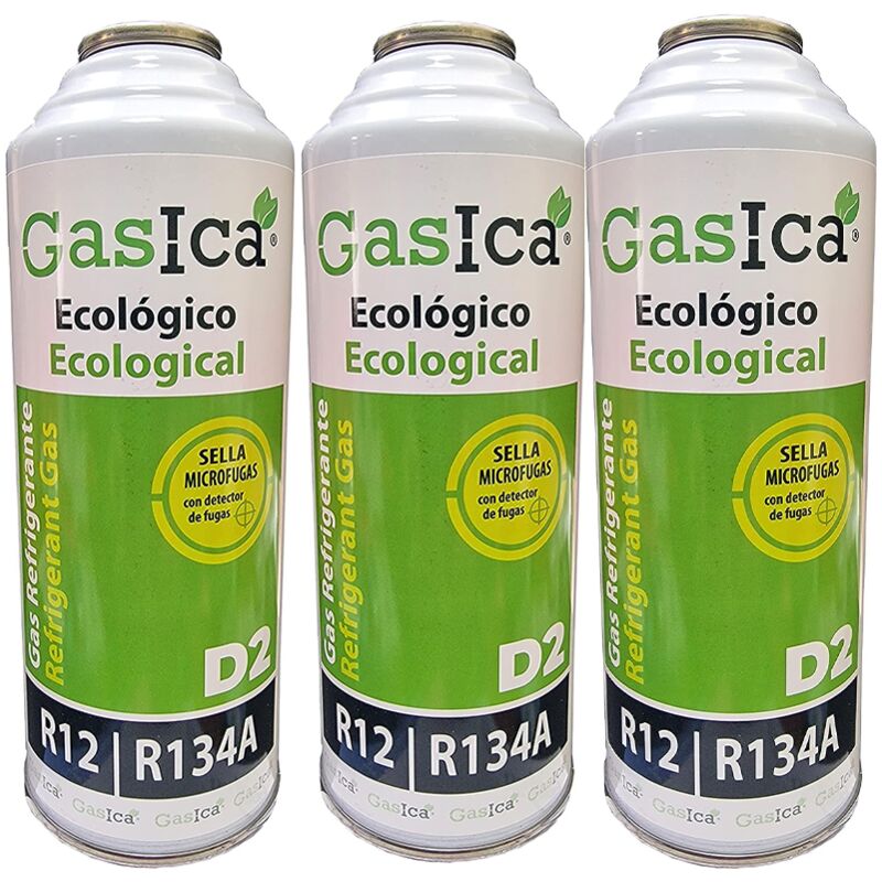 Image of 3 bottiglie di gas ecologico D2 226G Sostituto R12, R134A Freeze organico