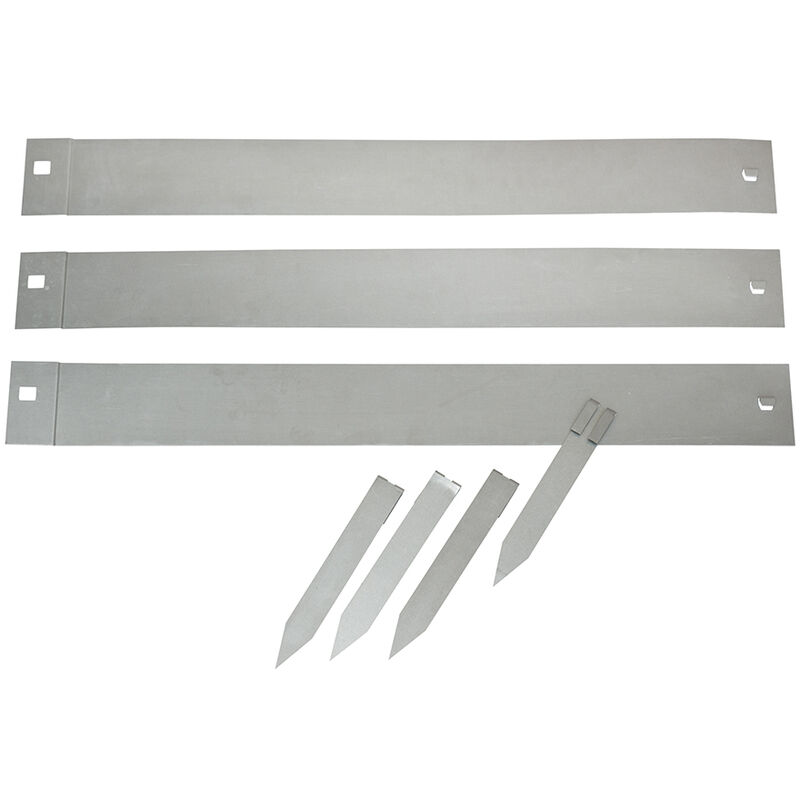 Nature - 3 bordures de jardin acier galvanisé avec 4 ancres incluses, 3 lattes de 91,4 x H10,2 cm soit 2,64 m, gris