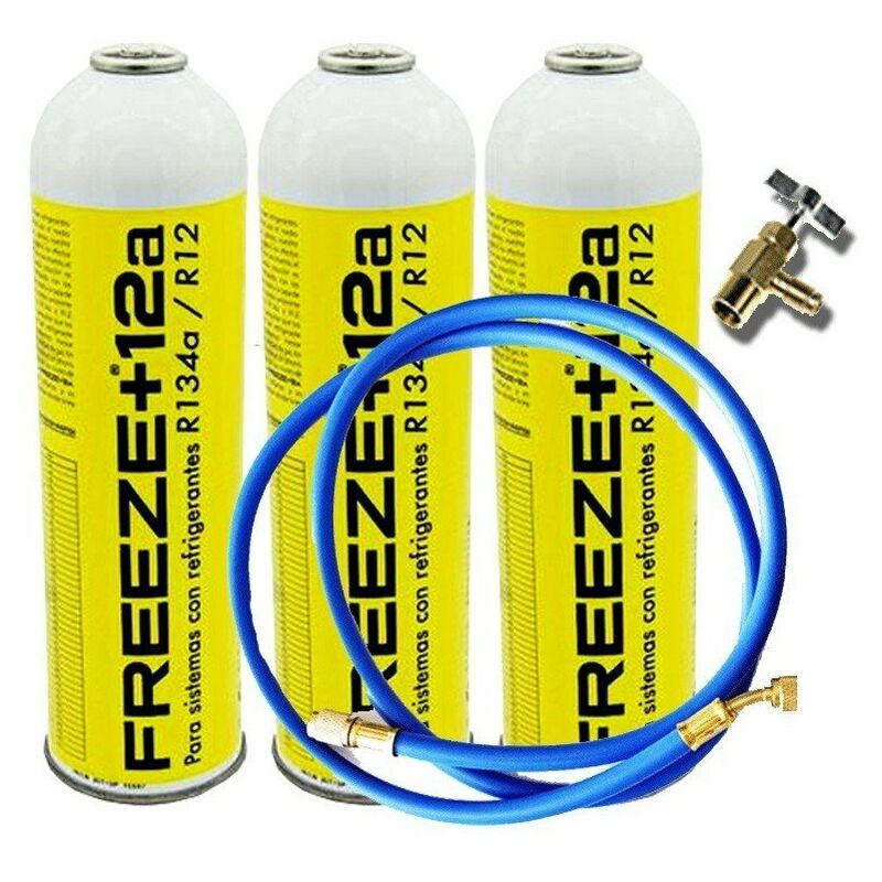 Image of 3 Freeze + 12A 420GR + Bottiglie ecologiche ecologiche ecologiche della valvola + tubo organico organico R12, R134A