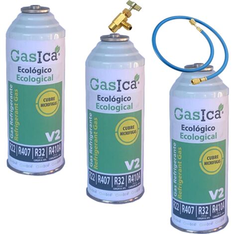 Lot de 2 bouteilles de gaz réfrigérant organique, gaz de remplacement, gaz  réfrigérant V2, R22/R407, R410A, avec tuyau de recharge de climatisation -  AliExpress