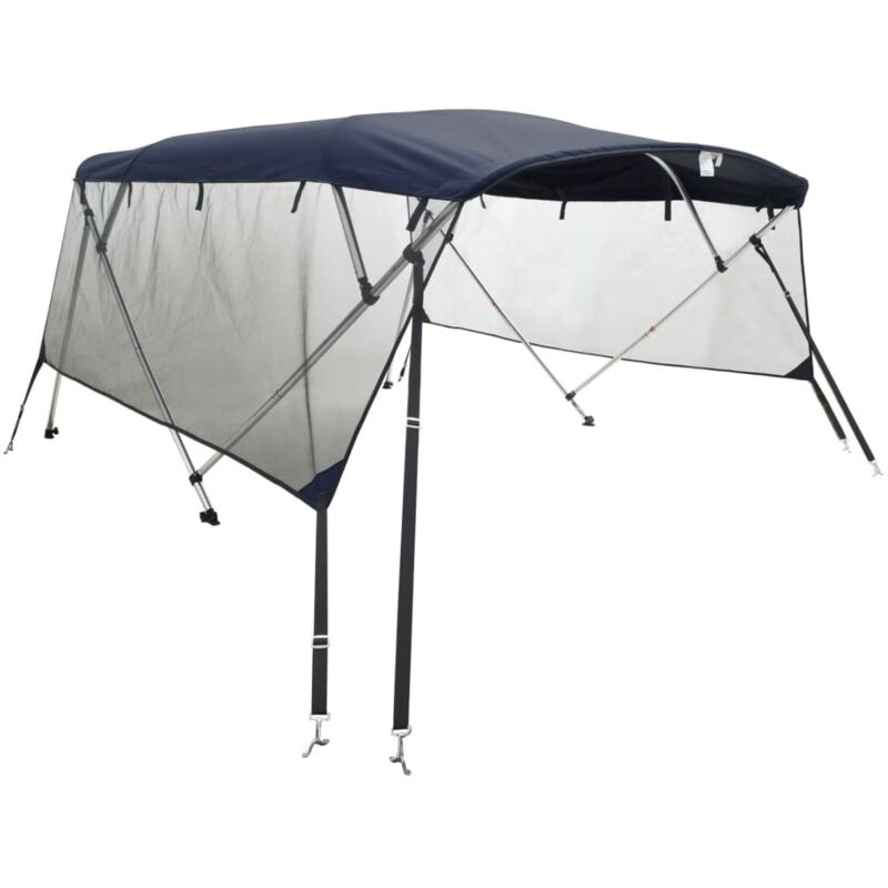 4-bow Bimini Top With Mesh Sidewalls 243x(170-182)x137 Cm Vidaxl