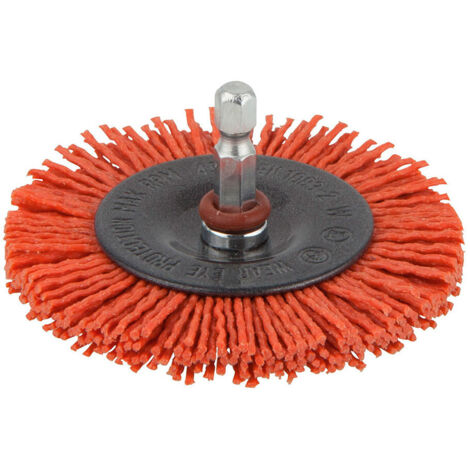 3 Brosse À Disque En Nylon, 1/4"" Axe Hexagonal Ø75x10mm 1500000 Wolfcraft