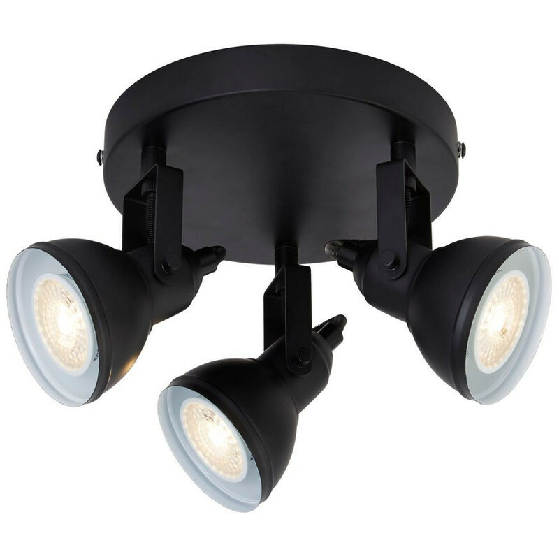 Focus 3 Light Spotlight Disk - Black - Searchlight