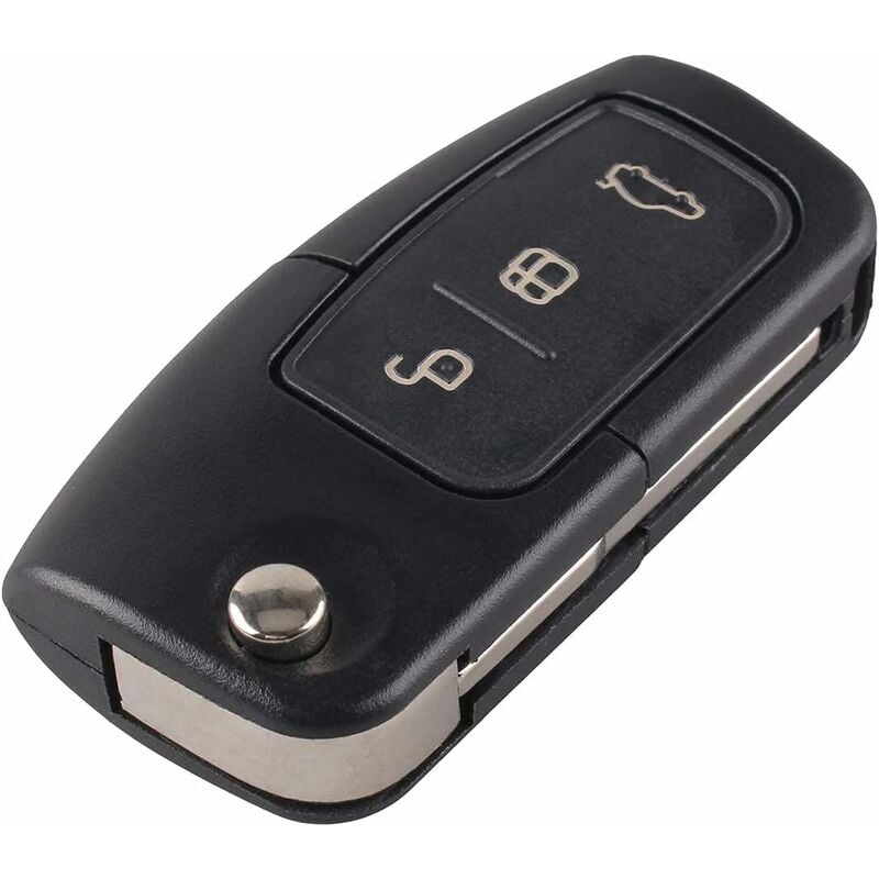 3 Buttons Flip Folding Remote Car Key Replacement For F-o-r-d Focus Fiesta C-Max S-Max Kuga Mondeo MK4 Galaxy (Uncut Key Blade)