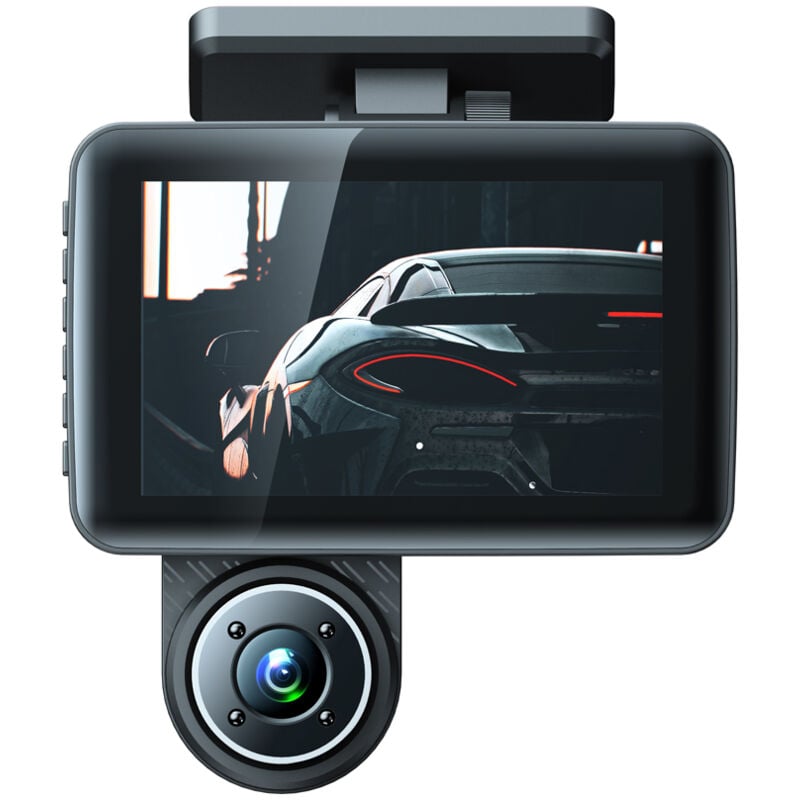 Lifcausal - 3 caméras Dash Cam 4 pouces rétroviseur de voiture transparent enregistrement vidéo de voiture caméscope grand angle enregistreur de