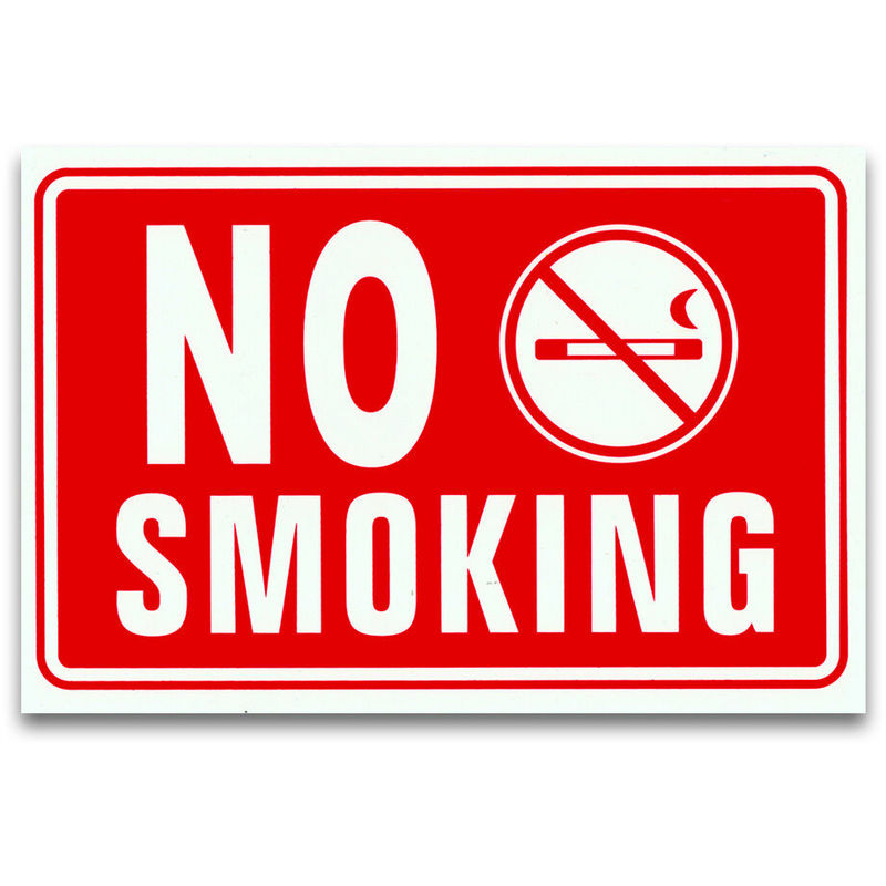 Image of Asiashopping - 3 cartelli targa vietato fumare divieto no smoking segnaletica pvc 20 x 30 cm