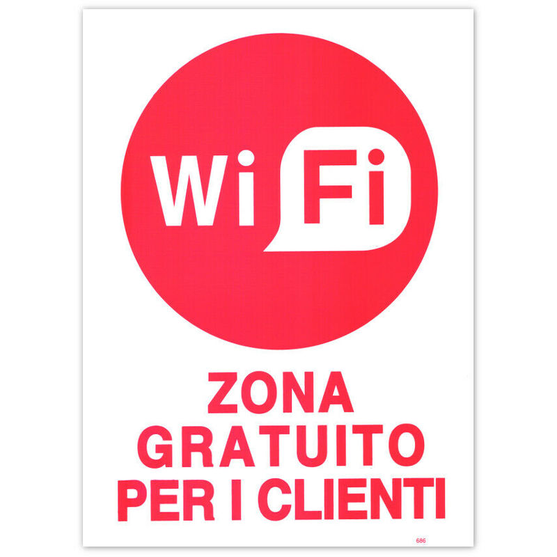 Image of Asiashopping - 3 cartelli targa wifi zone gratuito per i clienti segnaletica pvc 20 x 30 cm