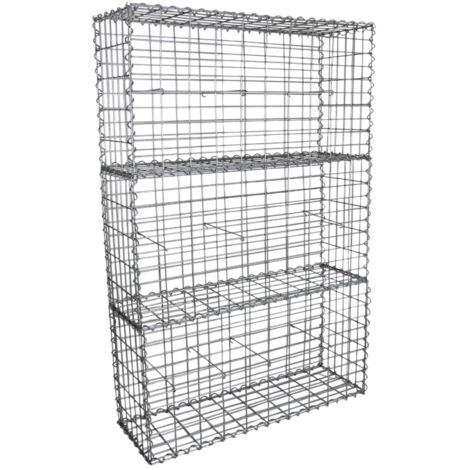 3 Cestas de Gaviones Metálicos 100x50x30cm para Paisajismo Decoración Jardín Exterior Gaviones Resistentes a la Intemperie y Corrosión con Par de Guantes Protectores 90 Conectores + 12 Ganchos GRATIS