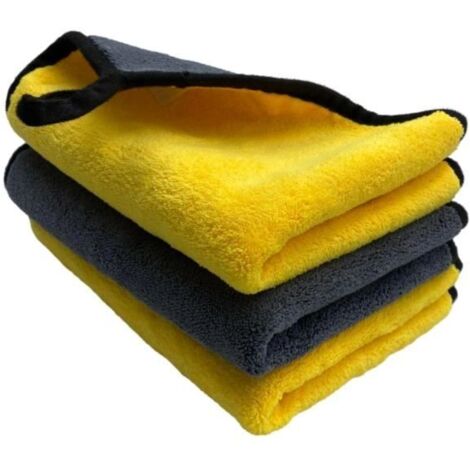 3 Chiffons De Nettoyage En Microfibres Pour Voiture, Chiffons De Nettoyage Pour Vitres Super Absorbants 800gsm, 40x30cm,