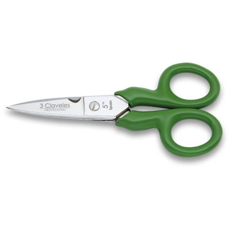 3 Claveles 152 Tijeras Electricistas Clásica, Aislante, Acero de Carbono-(12,5 cm, 5"), Verde
