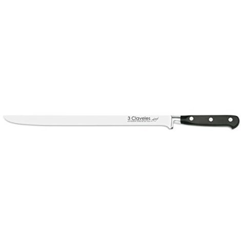 3 CLAVELES CUCHILLO JAMONERO FORJADO Forge 30 cm-12" E 3C 01568, Acciaio Inox, Multicolor
