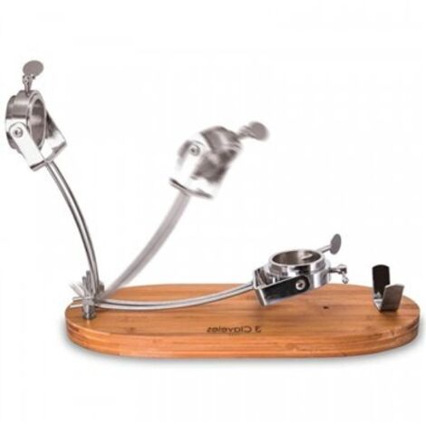 3 Claveles - Faltbarer Schinkenhalter, 2-Position schwenkbar, Holz of Bambus und Edelstahl - 47 x 18,5 cm