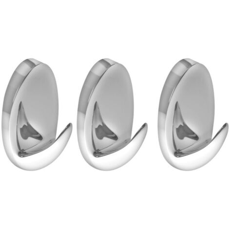 3 colgadores de pared para toalla LILIPUT HAKEN OVAL Cromo Spirella