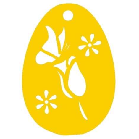 3. Colgante calado con forma de huevo, primavera y tulipán mariposa.