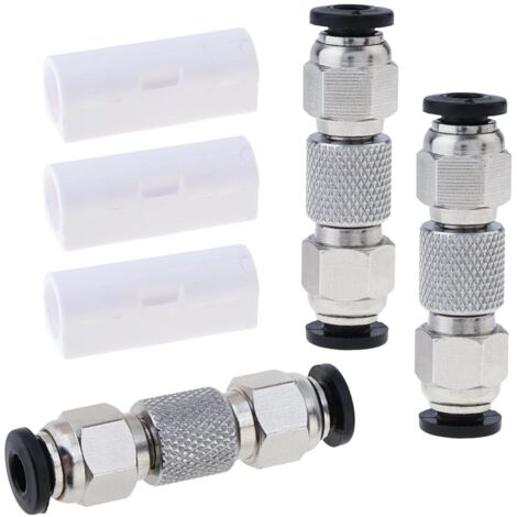 3 conectores de tubo de PTFE de acero inoxidable para impresoras 3D Bambu Lab X1, X1C, X1E, P1P y P1S con estuche protector y junta para manguera de filamento de 4 mm.