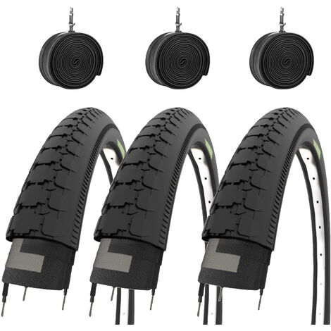 3 COPERTONI 26 X 2 X 1 3/4 (54-571) + CAMERE D'ARIA PNEUMATICI PER CARRETTO FURGONCINO MOTO BICI