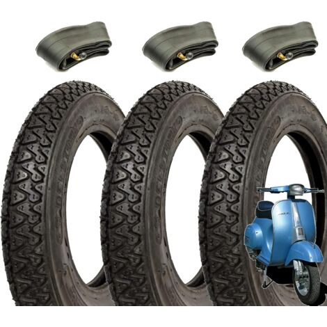 3 COPERTONI  3.00-10 + CAMERE PNEUMATICI COMPATIBILI CON VESPA PK 50 XL - 50 SPECIAL - 125 - ET3