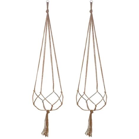 (3 cordes de chanvre) Pot de fleurs suspendu, panier suspendu, vase avec crochet, macramé créatif, filet pour suspension de pot de fleurs