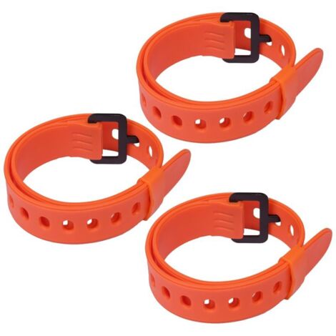 3 correas multiusos ligeras con hebillas de goma, correas de sujeción industriales para camping, mochilas, bicicletas, tablas de snowboard, mangueras de jardín (naranja)