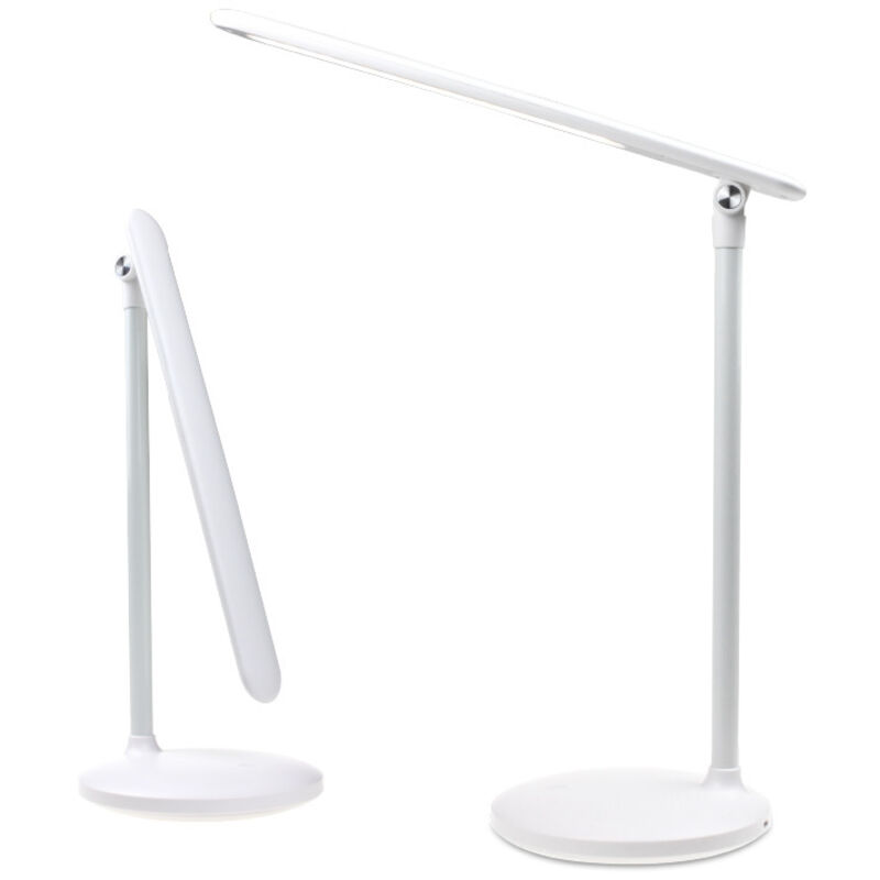 3 Couleurs Blanche Lampe de bureau à gradation infinie pour la maison intelligente Lampe de lecture pliante pour dortoir, rechargeable, pour la