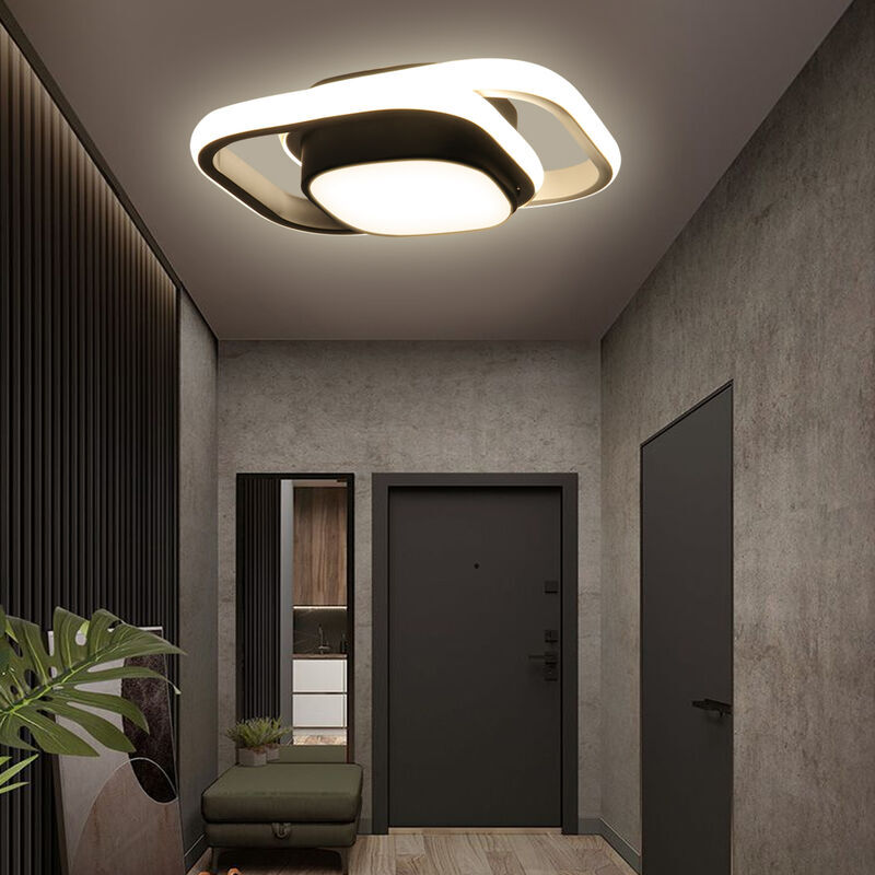 3 Couls Plafonnier LED Rond Moderne Couloir Pendentif Lampe Pendentif Contemporain 85-265V Carre