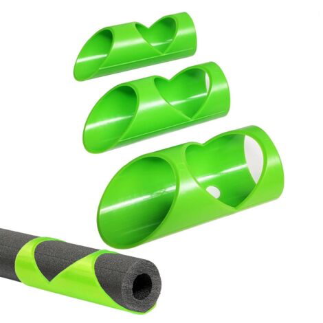 3 Coupe-Tubes d'Isolation En Mousse, Guide De Coupe De Tuyaux, Outil De Coupe d'Isolation à Trois Tubes, Tuyau Guide De Coupe Outil, Convient Aux Tuyaux De 41 MM, 46 MM Et 53 MM, Vert