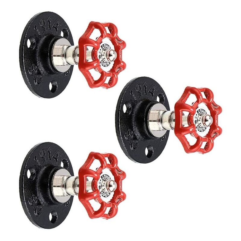 Linghhang - 3 Crochets de suspension vintage, tuyau en fer industriel Fixation murale rétro pour peignoir, serviette, sac, parapluie, chapeau