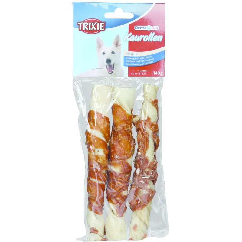 

3 Rollitos con Pollo Denta Fun, 17 cm, 140 g - Trixie