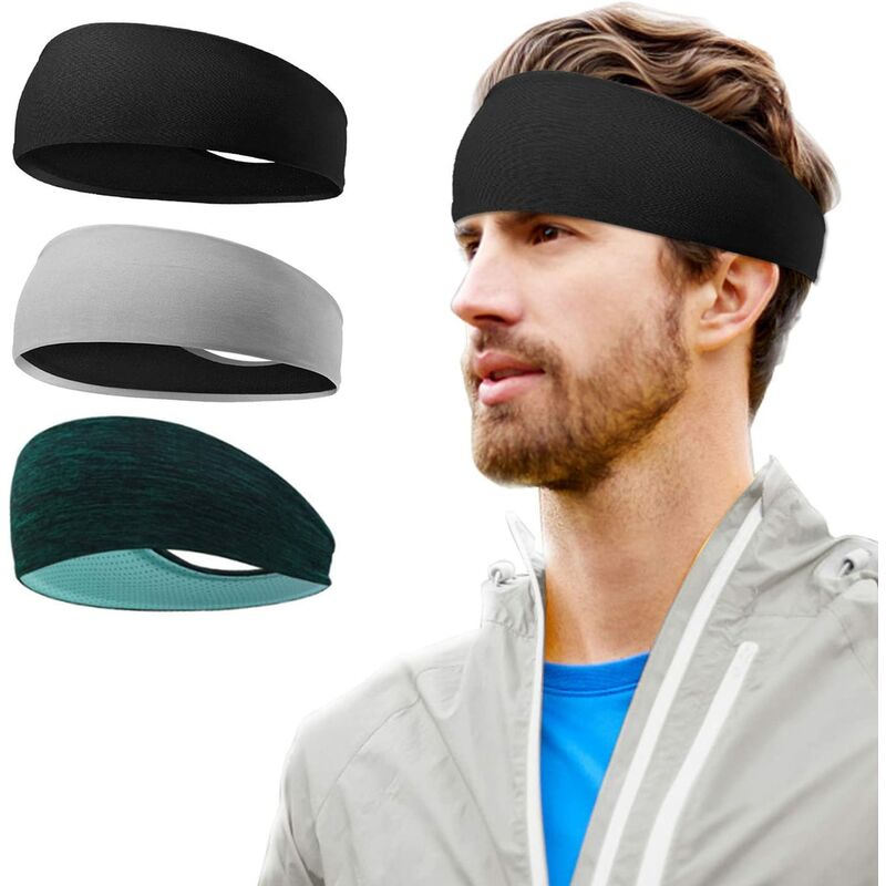 

3 diademas deportivas para hombres y mujeres diademas deportivas elásticas antideslizantes adecuadas para entrenamiento físico, carrera, ciclismo,