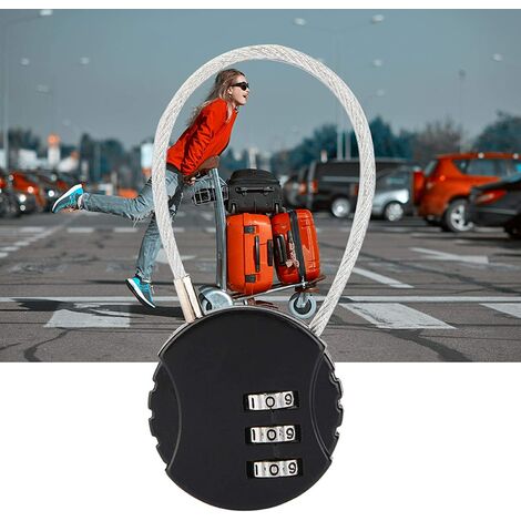 3-Digit Cadenas à Combinaison, Mini Cadenas Antivol à Combinaison 3 Chiffres Serrure Combinée Cadenas en Alliage de Zinc pour Sac de Golf de Casier, Valise, Boîte à Outils, Sac à Dos，Ternel