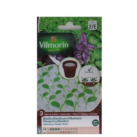 3 dischi biodegradabili semi di basilico vilmorin (facile coltivazione) 10 cm
