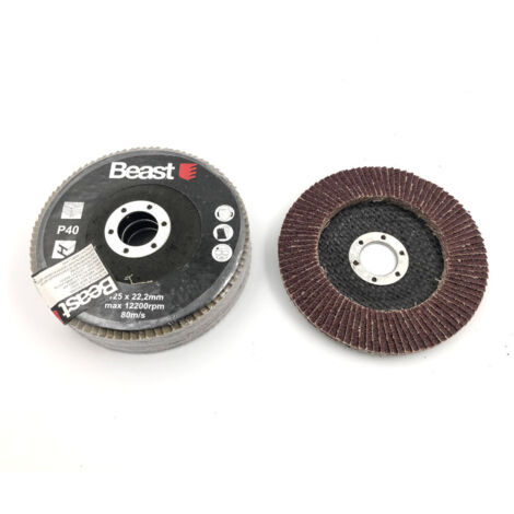 3 Disques Lamelles Bombés D. 125 x Al. 22,23 mm - Gr 40 Corindon pour Bois - Métal - Résistance et précision - Beast