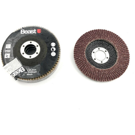 3 disques lamelles plat D. 115 x Al. 22,23 mm Gr 80 corindon pour Bois, métal - 738438 - Beast