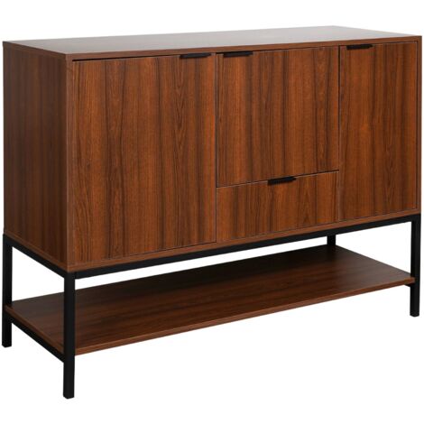 3-door walnut sideboard Walnut 110x40x85.5 cm - Walnut