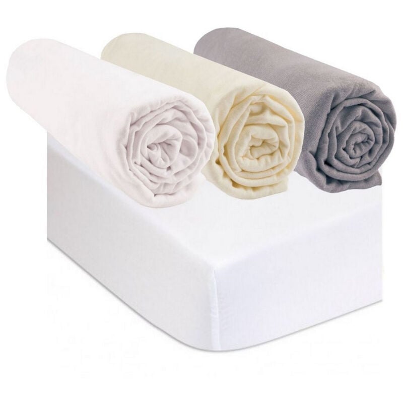 Bbla - 3 Draps housse 60x120 cm Multi + 2 Alèses en Coton Bio