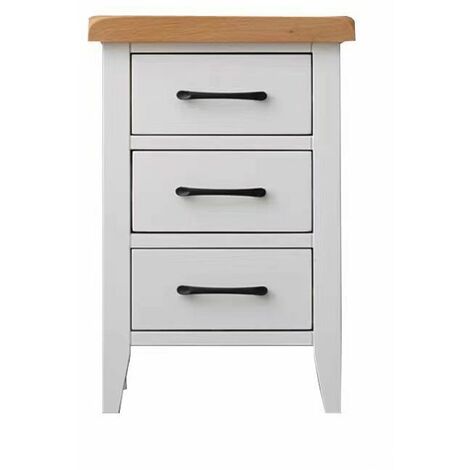 3 Drawer Large Bedside Wide Bedroom Cabinet Night Stand - White Type B