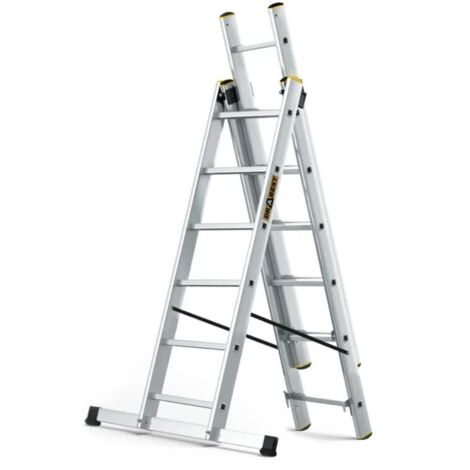 3-ELEMENT-ALUMINIUMLEITER 345 CM 6+6+6 SPROSSEN - BR-00-4206