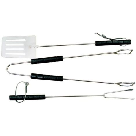 3 éléments accessoires de cuisine master grill mg101 acier poignées en plastique barbecue