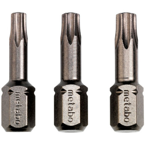 3 embouts Torx TX 15/ 20/ 25 Torsion metabo