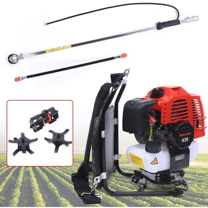 3 en 1 43CC 2 Stroke Backpack Gas Garden Brush Cutter Grass Trimmer Lawn Mower