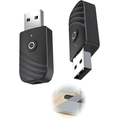 3 en 1 Adaptateur Bluetooth pour TV – Émetteur/Récepteur USB Bluetooth 5.0, Portée 15m – Dongle Bluetooth Plug-and-Play pour TV/Voiture/Haut-parleurs, 2pcs