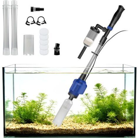 3 en 1 Aspirateur Automatique Électrique, Nettoyeur pour Gravier et Sable avec Changement d'eau, Aspirateur de Gravier Convient pour Aquarium Moyen et Grand