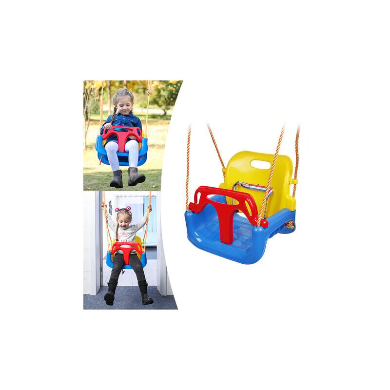 Mowze - 3 en 1 Balançoire Bébé 38x42x33cm Petits Enfants 6-72 Mois Rouge-Bleu