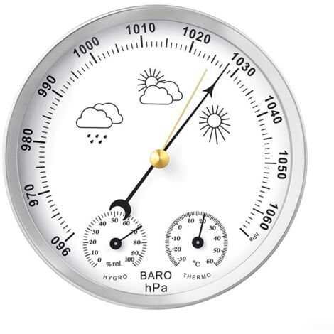 3 en 1 Baromètre Thermomètre Hygromètre Haute Précision Manomètre pour