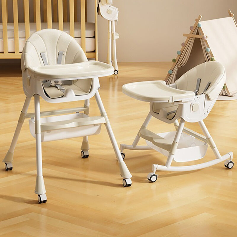 3 en 1 Chaise Haute Bébé Enfant Réglable, Transat Inclinable Enfant Chaise avec Roues Universelles, avec harnais 5 points, de la naissance à 6 ans,