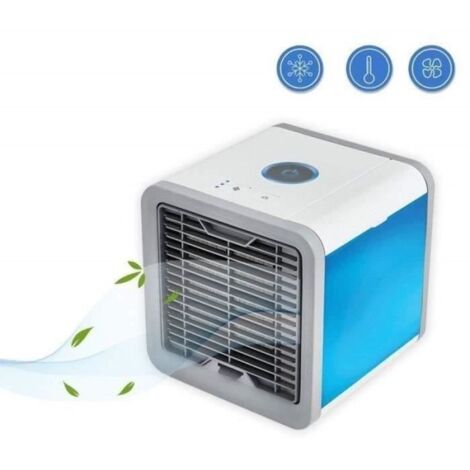 3 en 1 Mini Climatiseur Humidificateur Refroidisseur USB Ventilateur d'air Froid Portable avec LED pour Maison Bureau Camping