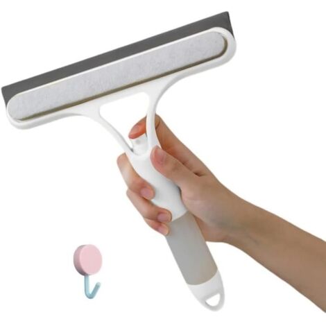 3 en 1 Raclette de Douche, Raclette de Salle de Bain avec Brossage et Vaporisateur pour Carrelage, Miroir, Fenêtre,Matériel Silicone